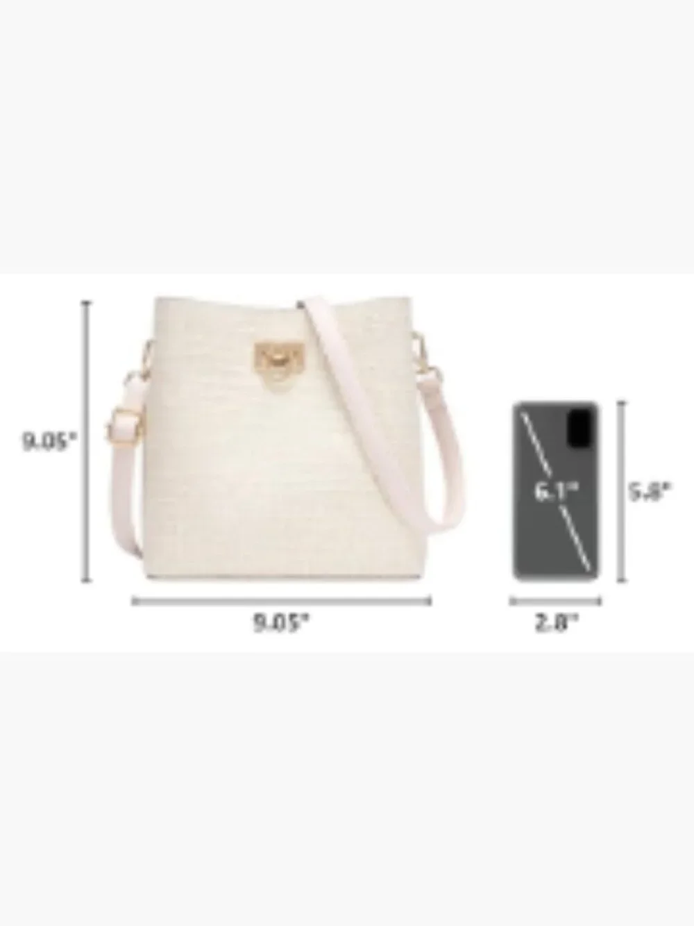 Vegan Leather Bucket Crossbody Purse with Multi Pockets for Women Fashion